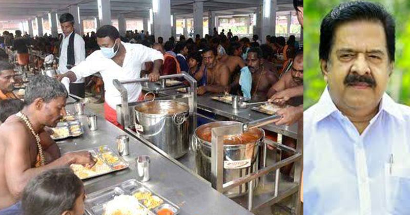 ശബരിമല അന്നദാന കരാര്‍ : ബോര്‍ഡിന്‍റെ നടപടിയെ അപലപിച്ച് രമേശ് ചെന്നിത്തല