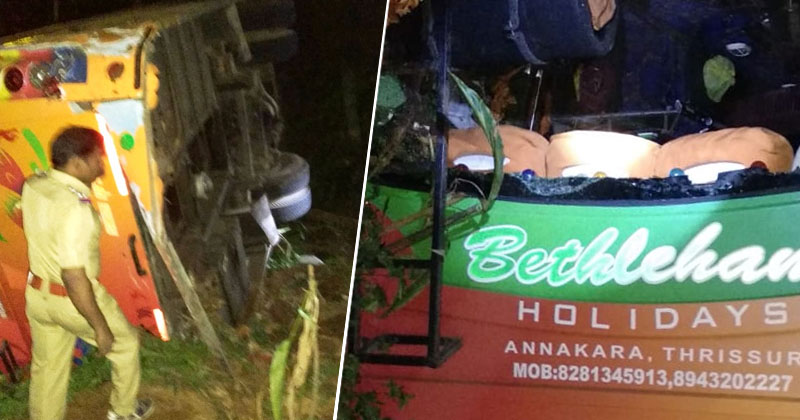 മൂന്നാറില്‍ ബസ് കൊക്കയിലേക്ക് മറിഞ്ഞ് നിരവധി പേര്‍ക്ക് പരിക്ക്