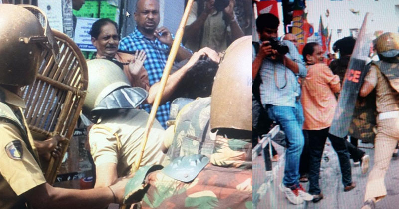 കെഎസ്‌യു സമരത്തിനിടെ പത്രഫോട്ടോഗ്രാഫര്‍ക്ക് പൊലീസ് മര്‍ദ്ദനം; KUWJ പ്രതിഷേധിച്ചു