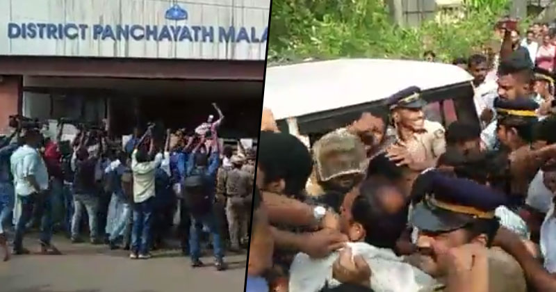 കെ.ടി ജലീലിനു നേരെ  യൂത്ത്കോൺഗ്രസ് കരിങ്കൊടി പ്രതിഷേധം;  പ്രവർത്തകർക്ക് നേരെ പോലീസ് ലാത്തിചാർജ്ജ്