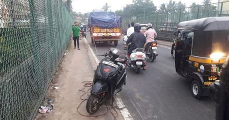 ലോറിയില്‍ നിന്നും കയര്‍ വീണു ടയറില്‍ ചുറ്റി യുവതിക്ക് ദാരുണാന്ത്യം