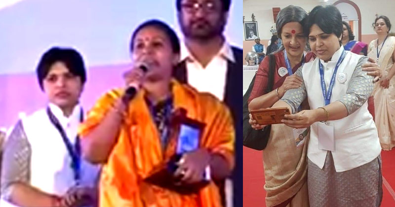 തൃപ്തി ദേശായിയും സി.പി.എമ്മും തമ്മില്‍ അടുത്ത ബന്ധം; വീണ ജോര്‍ജ് പുരസ്‌കാരം വാങ്ങുന്ന വേദിയിലും ആര്‍.എസ്.എസ് ആക്ടിവിസ്റ്റ്