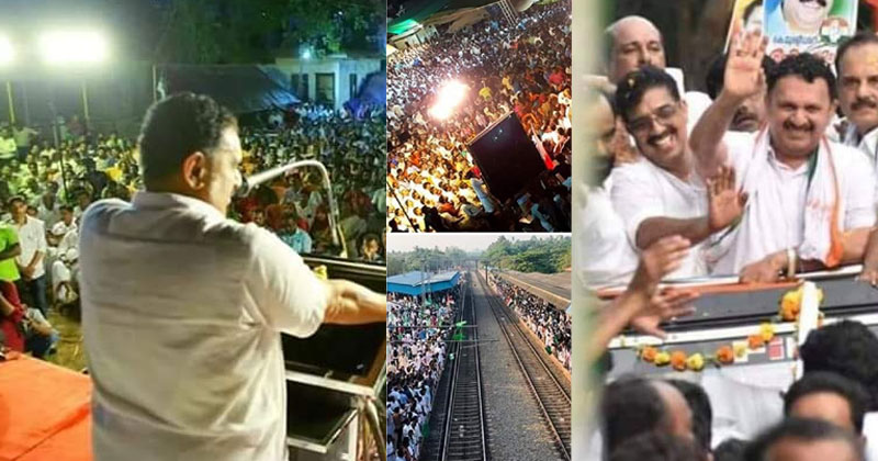 കെ.മുരളീധരന് വടകരയില്‍ ആവേശോജ്ജ്വലമായ വരവേൽപ്പ്