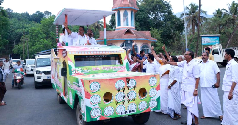 കെ സുധാകരന് ആവേശോജ്വല സ്വീകരണം നല്‍കി മലയോരജനത;  നാളെ പത്രിക സമര്‍പ്പിക്കും