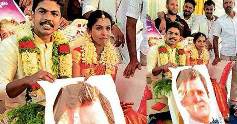 വിവാഹ വേദി നിറഞ്ഞ് രാഹുല്‍ഗാന്ധി; താലികെട്ട് കഴിഞ്ഞയുടനെ വോട്ടഭ്യര്‍ത്ഥിച്ചുള്ള കത്ത് വിതരണം: മാഠാരി രാജീവിന്റെ കല്യാണക്കാഴ്ച്ചകള്‍ വൈറലാണ്
