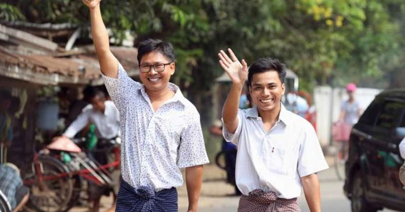 റോഹിങ്ക്യന്‍ കൂട്ടക്കൊല റിപ്പോര്‍ട്ട് ചെയ്തതിന് ശിക്ഷിക്കപ്പെട്ട മാധ്യമപ്രവര്‍ത്തകര്‍ക്ക് മോചനം