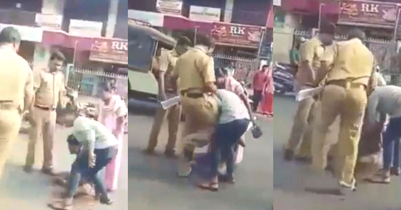 പൊലീസ് മര്‍ദ്ദനം സഹിക്കവയ്യാതെ യുവാവ് സ്റ്റേഷനില്‍ നിന്ന് ഇറങ്ങിയോടി; പൊതുജനമധ്യത്തില്‍ അര്‍ദ്ധനഗ്നനാക്കി ക്രൂരമായി മര്‍ദ്ദിച്ച് പൊലീസ്; തടയാന്‍ ശ്രമിച്ച ഭാര്യയെ മുട്ടുകാലിന് തൊഴിച്ചു; വീഡിയോ പുറത്ത്