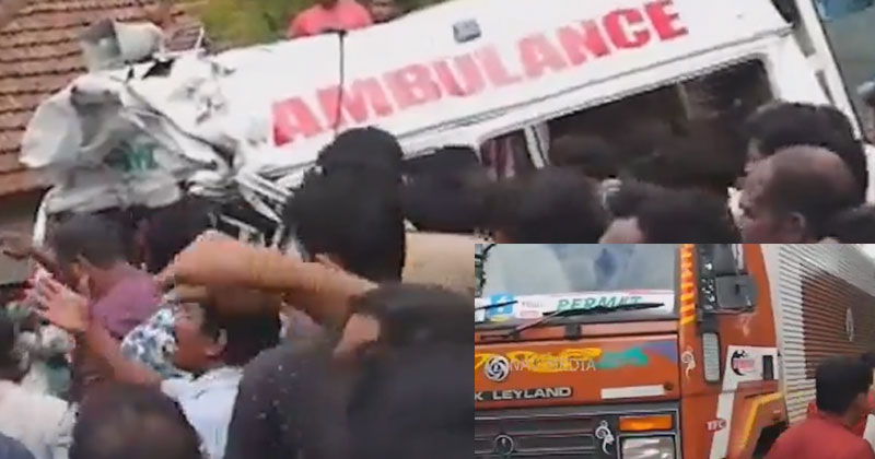 പാലക്കാട് ആംബുലന്‍സും ലോറിയും കൂട്ടിയിടിച്ചു എട്ട് മരണം