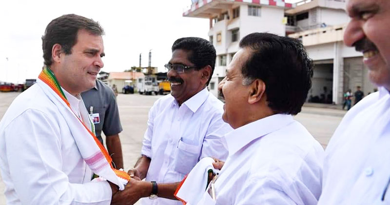 നന്ദിപറയാന്‍ രാഹുല്‍ ഗാന്ധിയെത്തി; കരിപ്പൂരില്‍ ഉജ്ജ്വല സ്വീകരണം