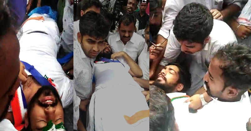 യൂത്ത് കോൺഗ്രസ് സെക്രട്ടറിയേറ്റ് മാർച്ചിന് നേരെ പോലീസിന്‍റെ തേർവാഴ്ച; നിരാഹാരം അനുഷ്ഠിച്ചിരുന്നവര്‍ക്ക് നേരെയും ഗ്രനേഡും കണ്ണീര്‍വാതകവും പ്രയോഗിച്ചു