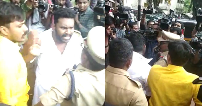 കെ.എസ്.യു പ്രവര്‍ത്തകര്‍ കേരള സര്‍വകലാശാല വിസിയെ തടഞ്ഞ് കരിങ്കൊടി കാണിച്ചു