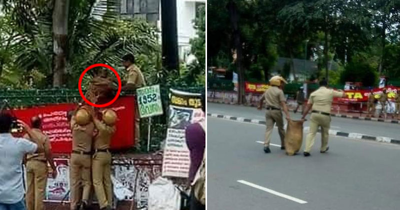 സമരത്തെ നേരിടാന്‍ കല്ലും കുപ്പിയും കാലേകൂട്ടി ശേഖരിച്ച് പോലീസ് ; സംസാരിക്കുന്ന തെളിവുകള്‍ പുറത്ത്