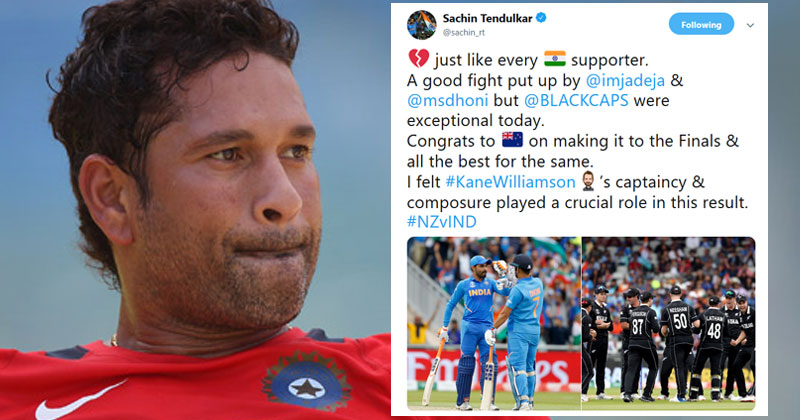 ലോകകപ്പ് സെമിയിൽ തോറ്റ് ഇന്ത്യ പുറത്തായത് ഹൃദയ ഭേദകം : സച്ചിൻ തെൻഡുൽക്കർ