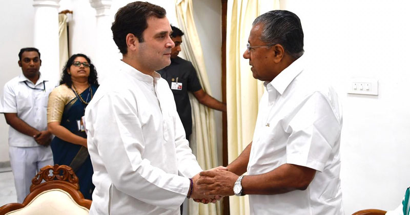 രാഹുൽ ഗാന്ധി മുഖ്യമന്ത്രിയുമായി ചര്‍ച്ച നടത്തി; പ്രളയവും ബന്ദിപൂർ യാത്ര നിരോധനവും ചർച്ച