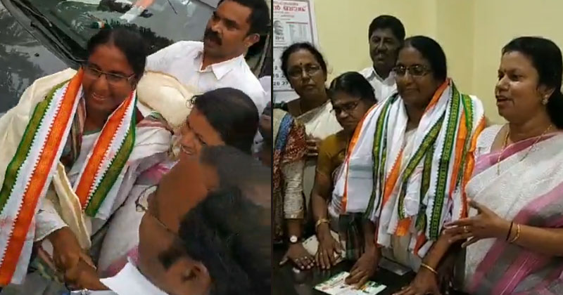 ഷാനിമോൾ ഉസ്മാന് കൊല്ലം ഡി സി സി ഓഫീസിൽ വൻ വരവേൽപ്പ്