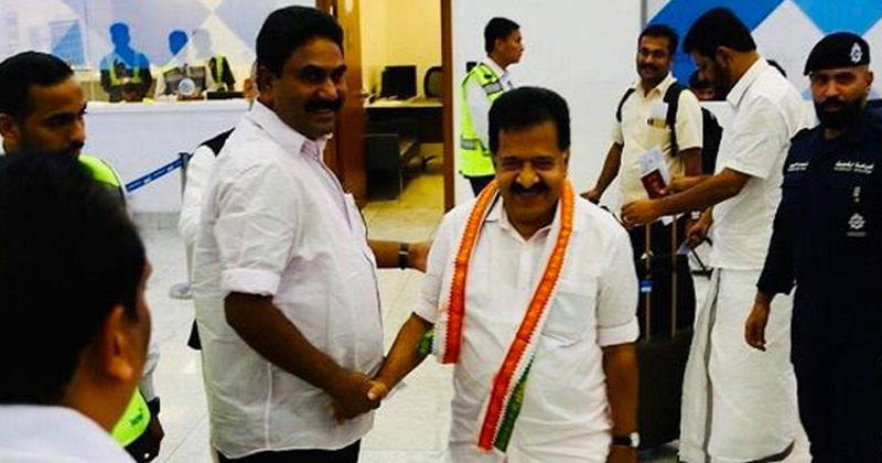 രമേശ് ചെന്നിത്തലയ്ക്ക് കുവൈറ്റില്‍ ഹൃദ്യമായ സ്വീകരണം