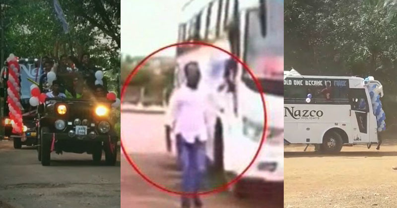 അപകടകരമായ രീതിയിൽ അഭ്യാസപ്രകടനം  : ടൂറിസ്റ്റ് ബസ്സുകളിൽ ഒന്നു പൊലീസ് കസ്റ്റഡിയിൽ; ഡ്രൈവറുടെ ലൈസൻസ് റദ്ദാക്കും