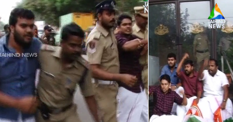 മന്ത്രി കെ.ടി.ജലീലിന്‍റെ ഓഫീസ് യൂത്ത് കോൺഗ്രസ് പ്രവർത്തകർ ഉപരോധിച്ചു