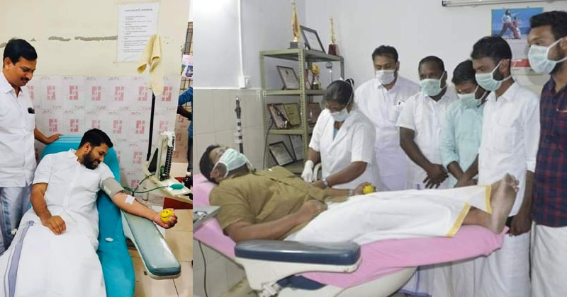 യൂത്ത് കോൺഗ്രസിന്‍റെ നേതൃത്വത്തിൽ രക്തദാന ക്യാമ്പ്; സംസ്ഥാന പ്രസിഡന്‍റ് ഷാഫി പറമ്പില്‍ പാലക്കാടും,  വൈസ് പ്രസിഡന്‍റ് കെ.എസ് ശബരീനാഥൻ തിരുവനന്തപുരത്തും രക്തദാനം നടത്തി