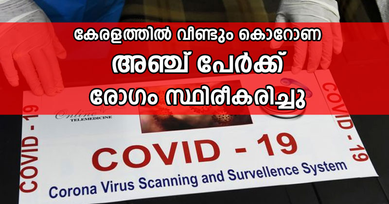 സംസ്ഥാനത്ത് വീണ്ടും കൊറോണ ; പത്തനംതിട്ട ജില്ലയില്‍ 5 പേർക്ക് രോഗം സ്ഥിരീകരിച്ചു