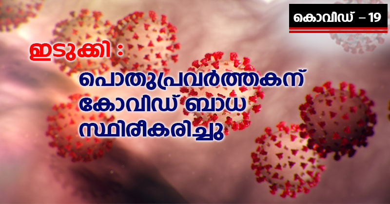 ഇടുക്കിയിൽ പൊതുപ്രവർത്തകന് കോവിഡ് ബാധ സ്ഥിരീകരിച്ചു