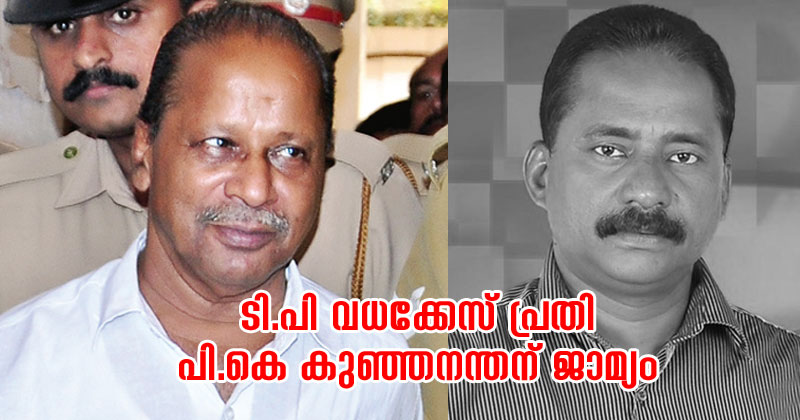 ടി.പി വധക്കേസ് പ്രതി പി.കെ കുഞ്ഞനന്തന് ജാമ്യം