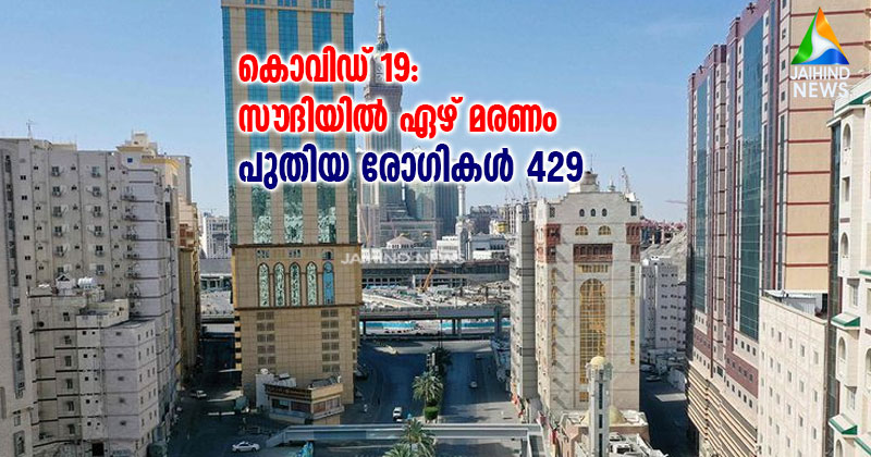 കൊവിഡ് 19: സൗദിയിൽ ഏഴ് മരണം ;  429 പേർക്ക് രോഗം