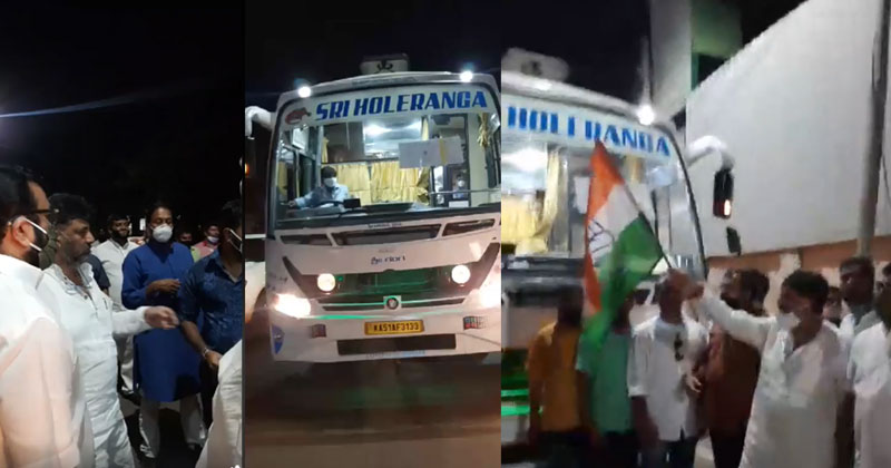 ബാംഗ്ലൂരില്‍ നിന്ന് മലയാളികളുമായി കോണ്‍ഗ്രസിന്‍റെ ആദ്യ ബസ് പുറപ്പെട്ടു; ഡി.കെ ശിവകുമാര്‍ യാത്ര ഫ്‌ളാഗ് ഓഫ് ചെയ്തു