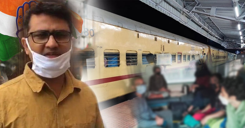 കേരളത്തിലേക്കുള്ള പ്രത്യേക ശ്രമിക് തീവണ്ടിയിൽ യാത്ര പുറപ്പെടുന്ന അർഹരായ വിദ്യാർത്ഥികൾക്ക് ടിക്കറ്റ് തുക ഡൽഹി പിസിസി നൽകും