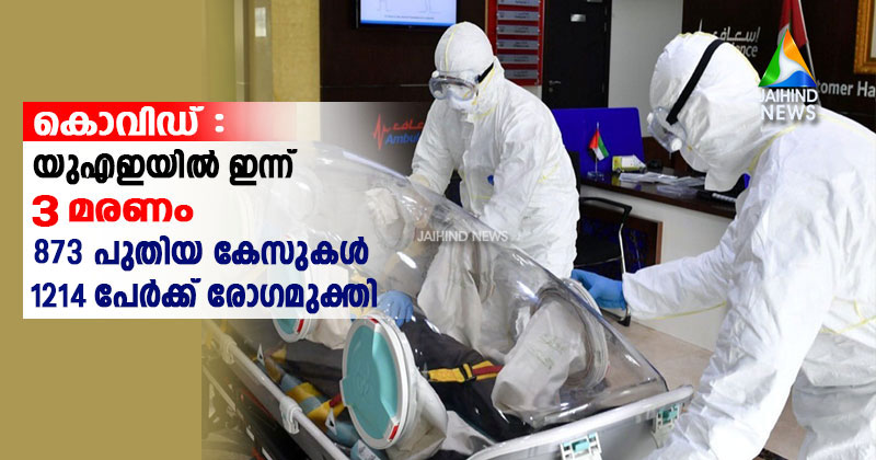 യുഎഇയില്‍ 873 പേര്‍ക്ക് കൊവിഡ് : ആകെ രോഗികള്‍ കാല്‍ലക്ഷം കവിഞ്ഞു ; ഇന്ന് മൂന്ന് മരണം, 1214 പേര്‍ക്ക് രോഗമുക്തി