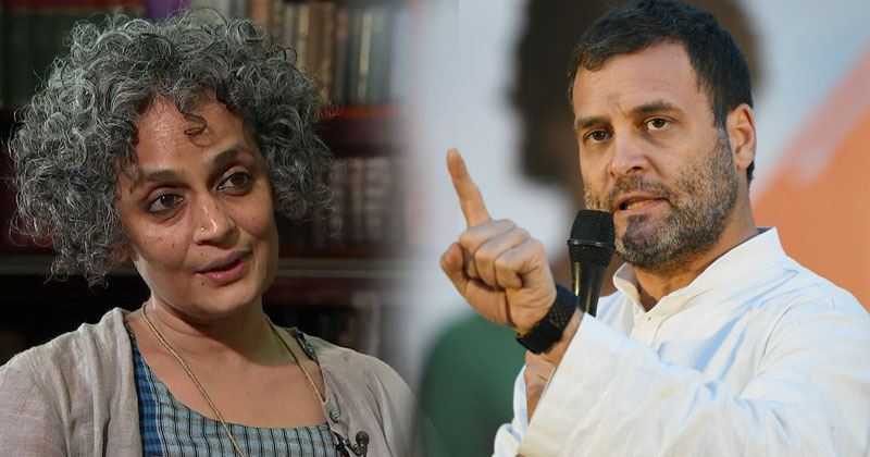 ഇവിടെ മോദിക്കെതിരെ രാഹുൽ ഗാന്ധിയുണ്ട്, മറ്റുള്ളവർക്ക് ഭയം: അരുന്ധതി റോയ്
