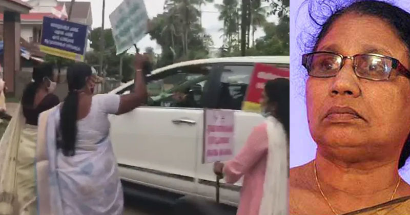 വിവാദ പരാമര്‍ശം: എം.സി ജോസഫൈന് നേരെ  മഹിളാ കോണ്‍ഗ്രസിന്‍റെ കരിങ്കൊടി പ്രതിഷേധം