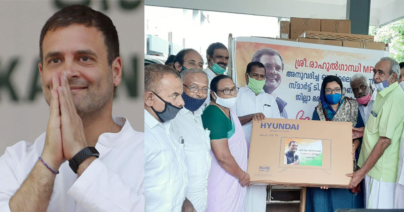ഓണ്‍ലൈന്‍ പഠനം: വയനാട്ടിലെ ആദിവാസി മേഖലകളിലെ വിദ്യാര്‍ത്ഥികള്‍ക്ക് രാഹുല്‍ ഗാന്ധിയുടെ സഹായം; ജന്മദിനത്തില്‍ ടെലിവിഷനുകള്‍ കൈമാറി