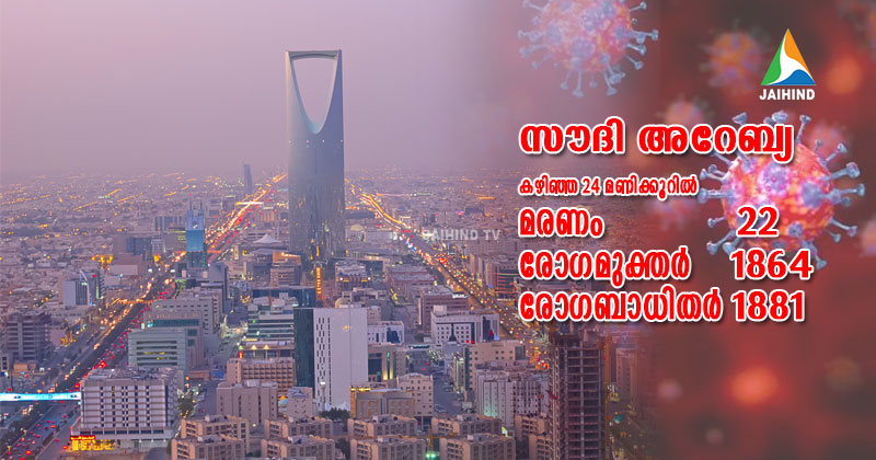 കൊവിഡ്-19 : സൗദിയില്‍ 22 മരണം; 1881 പുതിയ രോഗികള്‍
