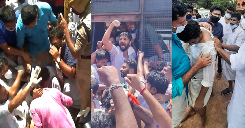 യൂത്ത് കോണ്‍ഗ്രസ് മാർച്ചില്‍ പൊലീസിന്‍റെ കിരാതവാഴ്ച ; ലാത്തിച്ചാർജ്ജും ഗ്രനേഡ് പ്രയോഗവും ;  ഷാഫി പറമ്പിലിനും കെ.എസ് ശബരീനാഥനും പരിക്ക് | VIDEO
