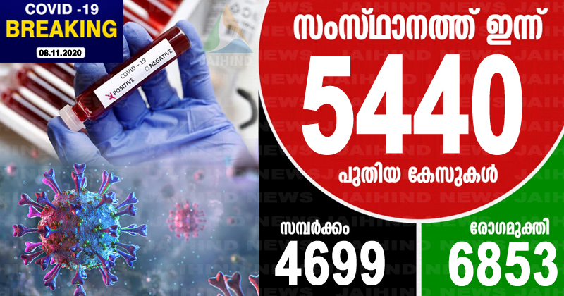 കൊവിഡ് - 19 : സംസ്ഥാനത്ത് ഇന്ന് രോഗം സ്ഥിരീകരിച്ചത് 5440 പേര്‍ക്ക്;  24 മരണം