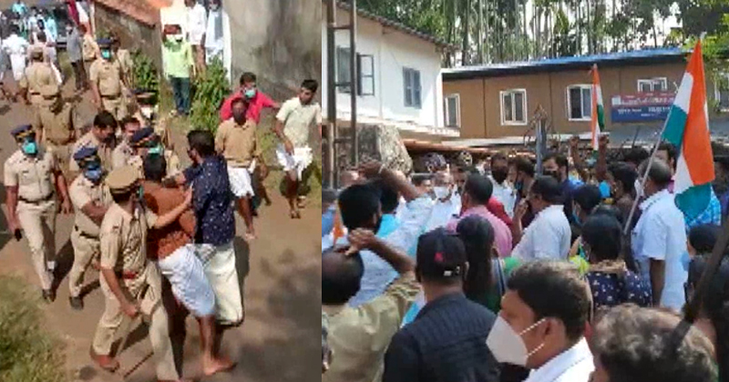 കണ്ണൂരില്‍ കോണ്‍ഗ്രസ് മാർച്ചിന് നേരെ പൊലീസ് അതിക്രമം ; പ്രവർത്തകരെ കയ്യേറ്റം ചെയ്തു, പരിക്ക്
