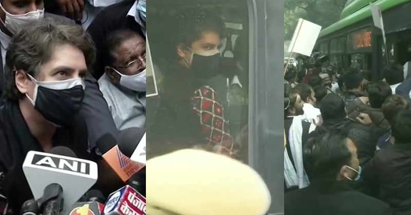 കോണ്‍ഗ്രസ് മാർച്ച് തടഞ്ഞ് പൊലീസ് ; പ്രിയങ്ക ഗാന്ധി അടക്കമുള്ള നേതാക്കളെ അറസ്റ്റ് ചെയ്തു ; വ്യാപക പ്രതിഷേധം