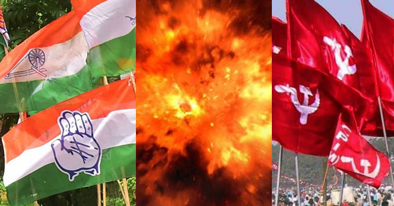 കണ്ണൂരില്‍ കോണ്‍ഗ്രസ് നേതാവിന്‍റെ വീടിനു നേരെ ബോംബേറ് ; പിന്നില്‍ സിപിഎമ്മെന്ന് ആരോപണം