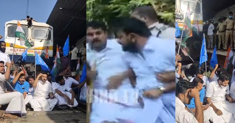 കര്‍ഷകര്‍ക്കെതിരായ പൊലീസ് അതിക്രമം : പ്രതിഷേധവുമായി യൂത്ത് കോണ്‍ഗ്രസ് ; ട്രെയിന്‍ തടഞ്ഞു