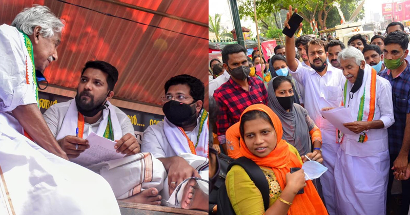 റാങ്ക് ഹോൾഡേഴ്സിനോട്‌ സർക്കാർ കാട്ടുന്നത് ക്രൂരത ; സമരവേദി സന്ദർശിച്ച് ഉമ്മന്‍ ചാണ്ടി