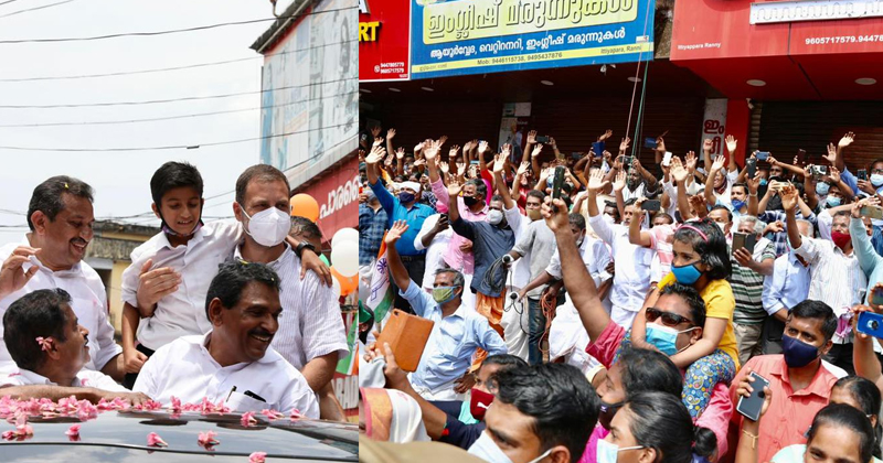 ആവേശത്തുഴയെറിഞ്ഞ് രാഹുല്‍ ; പത്തനംതിട്ടയില്‍ ആയിരങ്ങള്‍ അണിനിരന്ന് റോഡ് ഷോ