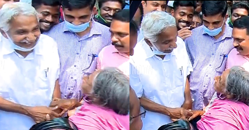 പ്രിയ നേതാവ് കണ്‍മുന്നില്‍ , സന്തോഷം അടക്കാനാകാതെ പത്മാവതി അമ്മ ; സഹായം ഉറപ്പ് നല്‍കി ഉമ്മന്‍ ചാണ്ടി