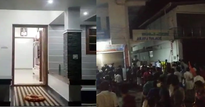 പരാജയ ഭീതി : കുന്നംകുളത്ത്  വ്യാപക അക്രമം അഴിച്ചുവിട്ട് സിപിഎം ; യുഡിഎഫ് സ്ഥാനാർത്ഥിയുടെ വീടിന് നേരെ കല്ലേറ്, റീത്ത് വെച്ചു