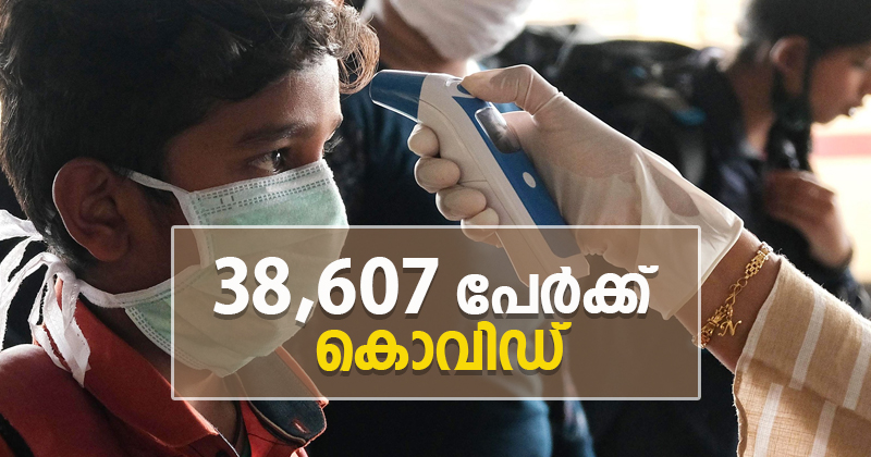 38,607 പേര്‍ക്കുകൂടി കൊവിഡ് ; ടെസ്റ്റ് പോസിറ്റിവിറ്റി  24.5 %