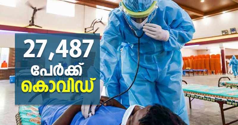 27,487 പേർക്ക് കൊവിഡ്, 65മരണം ; ടെസ്റ്റ് പോസിറ്റിവിറ്റി  27.56 %
