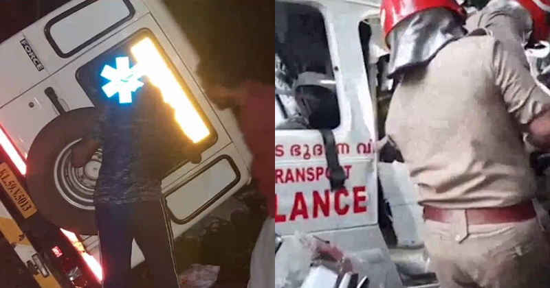 ആംബുലൻസ് നിയന്ത്രണംവിട്ട് മരത്തിലിടിച്ചു ; മൂന്ന് മരണം