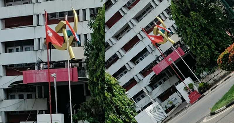 ദേശീയ പതാകയോടൊപ്പം പാർട്ടി പതാകയും ; സിപിഎമ്മിന്‍റേത് ഫ്ലാഗ് കോഡ് ലംഘനം ; കേസെടുക്കണമെന്ന് കെ.എസ്. ശബരീനാഥന്‍