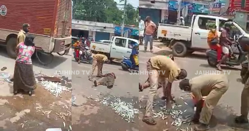 വില്‍പ്പനയ്ക്കുവച്ചിരുന്ന മീന്‍ വലിച്ചെറിഞ്ഞു ; ആറ്റിങ്ങലില്‍ മത്സ്യത്തൊഴിലാളിയോട് നഗരസഭാ ജീവനക്കാരുടെ ക്രൂരത