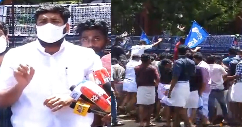 ശിവന്‍കുട്ടിയുടെ രാജി : കെ.എസ്.യു നിയമസഭാ മാർച്ചില്‍ സംഘർഷം ; ജലപീരങ്കി